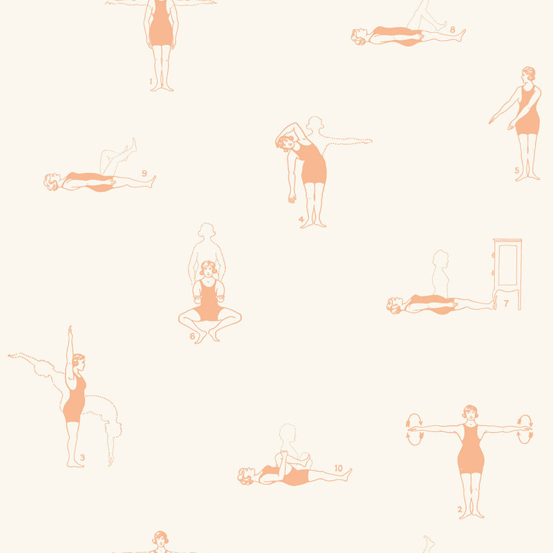 Swim Exercise 33' L x 20.5" W  Wallpaper Roll, Orange