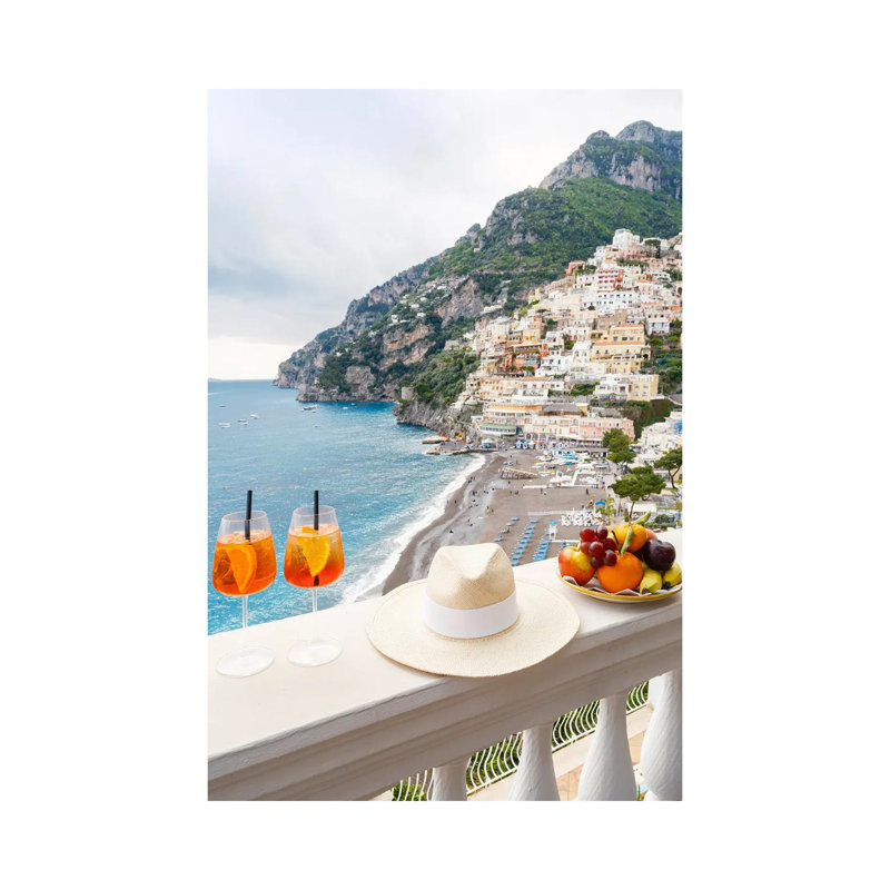 La Dolce Vita Positano - reproduction d'art murale encadrée, H 18 po x l 12 po, Toile tendue, Ne s’applique pas