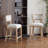 Counter Stools Set Of 2, Upholstered Counter Height Bar Stools With Comfy Back, Solid Rubber Wood Frame, Backrest, Footrest, Armless Barstools For Home Bar, Kitchen Counter-661955176