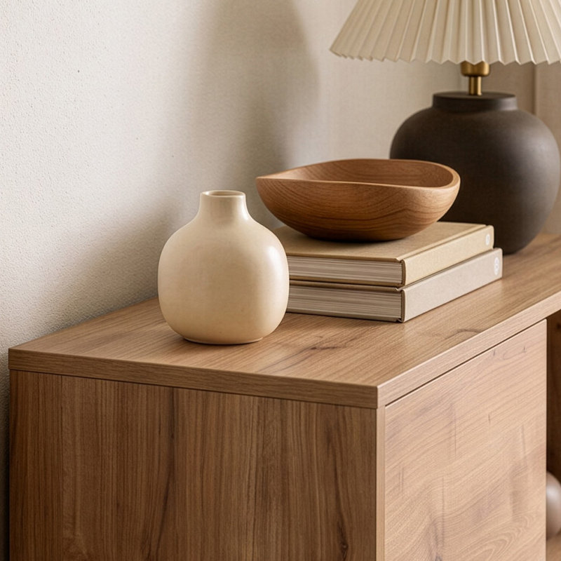 Modern Multi-Purpose Cabinet with Soft-Close Doors, Oak Finish, 35.4 x 41.3 x 16.1 inches | 100% Melamine Coated Chipboard & MDF, Metal Legs | Versatile Storage Solution for Home & Office, Wall-Mountable Design