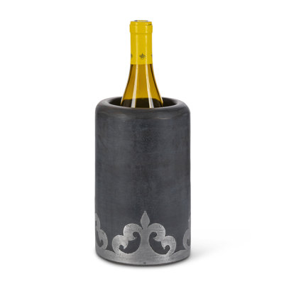 Gray-washed metal-inlay wine chiller