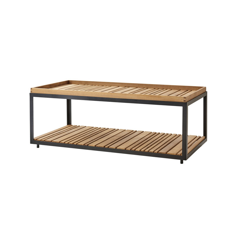 Level Outdoor Teak Coffee Table, Lava Gray