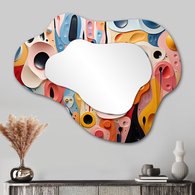 Valisha, art abstrait liquide coloré tourbillonne II - forme unique de miroir, miroir mural décoratif de forme libre moderne, impression d'art en métal