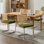 Chaise d'appoint rembourrée Crumley avec dossier en rotin et structure en acier