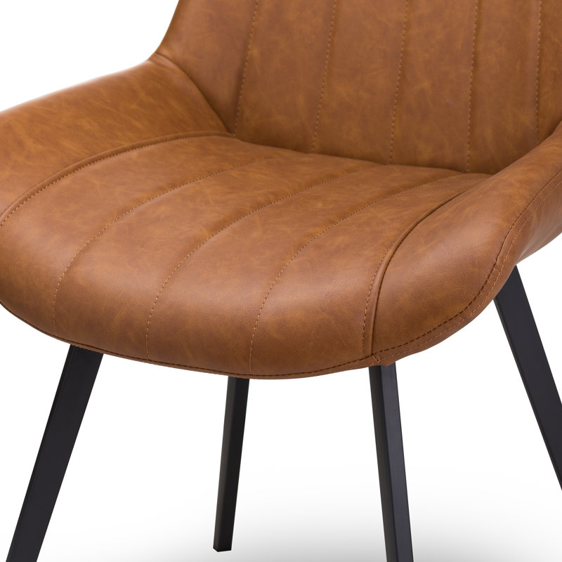 Zenobia 0cm H Upholstered Side Chair, Brown Tan