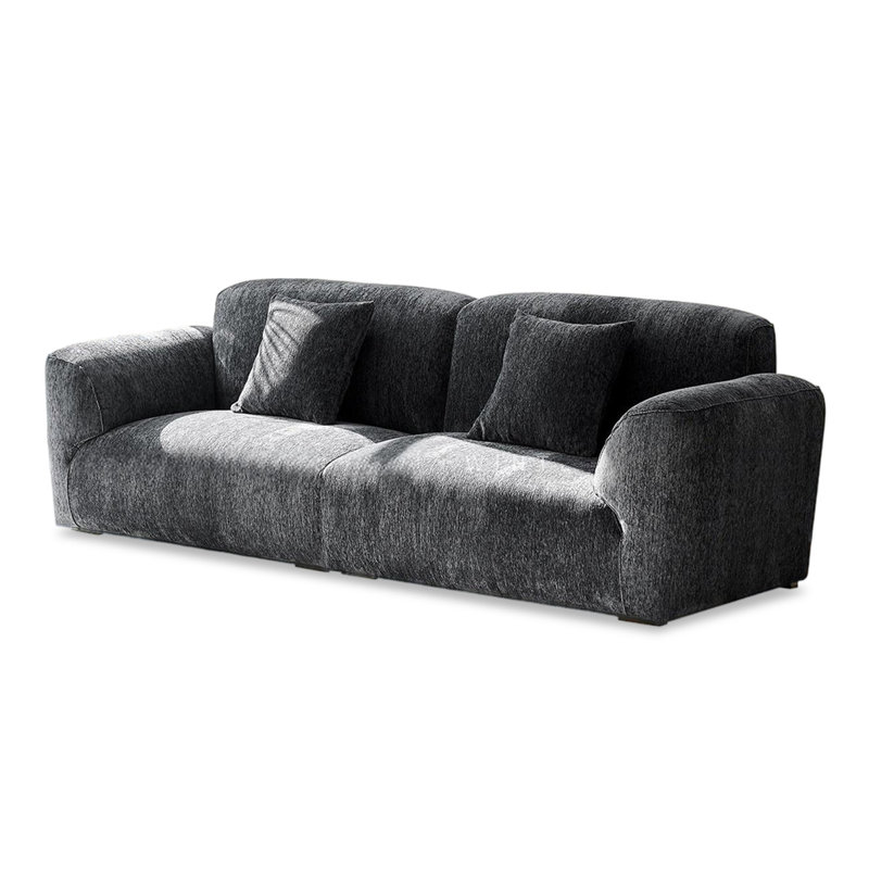 Canapé gris modulaire en chenille, Grey, H 34,65 po x l 86,61 po x P 40,55 po