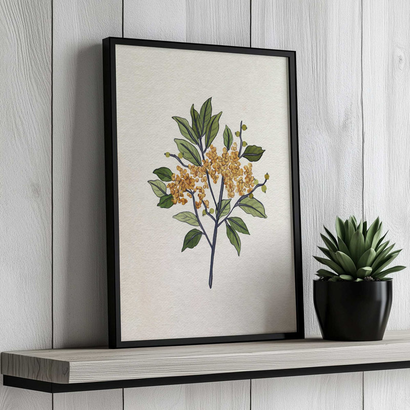 «Leaf & Light II» par Melissa Wang, reproduction d'art, H 36 po x l 24 po, Impression sur cadre ouvert sans papier mat, Doré