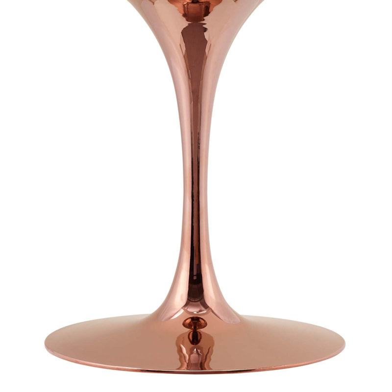 Table de salle à manger Lippa, L 47 po x L 47 po, 28,5 po de hauteur, Or rose