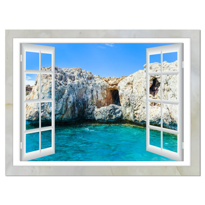 «Window Open to Sunny Summer Sea», impression sur toile tendue