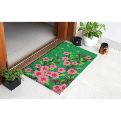 Non-Slip Floral Doormat