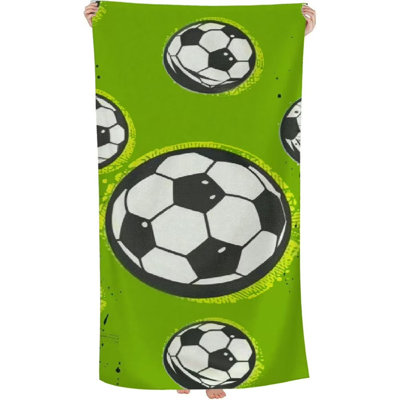 Serviette de plage Soccer Serviette de plage surdimensionnée en microfibre sans sable Séchage rapide, serviettes de piscine de football légères pour adultes Serviette de voyage pour gymnase Yoga Camp Swim 30 x 63 po