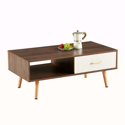 Rectangle Coffee Table With Solid Wood Legs
