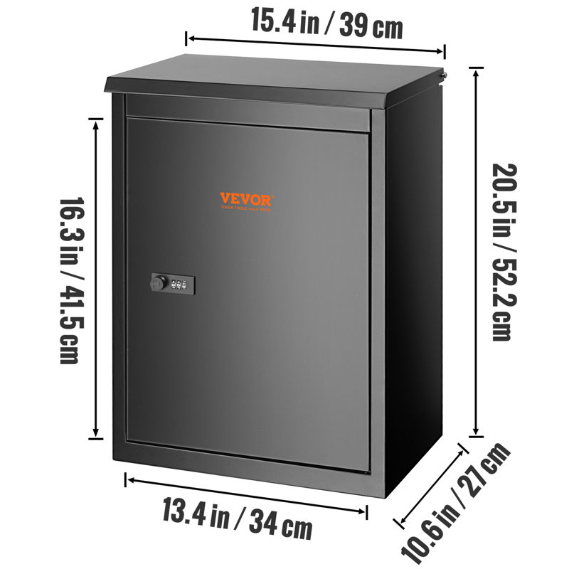 VEVOR 20" H Package Delivery Boxes, Galvanized Steel Wall Mount Mailbox with Coded Lock