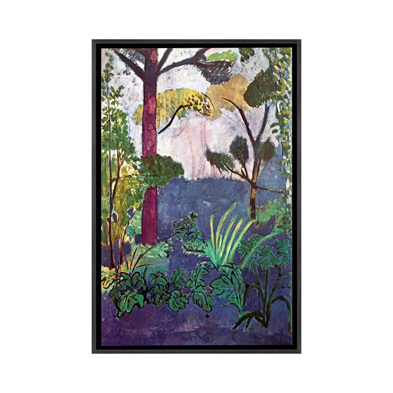 « marocain landscape (1913) » par henri matisse-print, Toile avec cadre noir patiné, H 26 po x l 18 po x 1,5 po