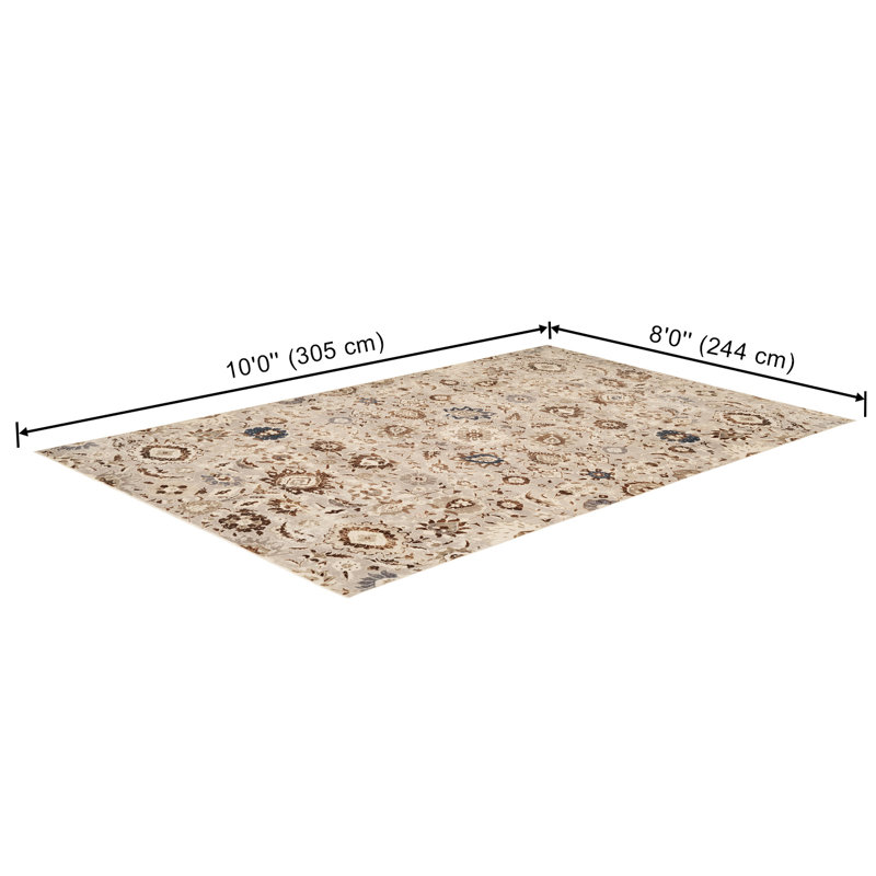 Tapis traditionnel gris et brun Lunelle, 8'0" x 10'0"