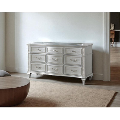 Commode à paillettes argentées