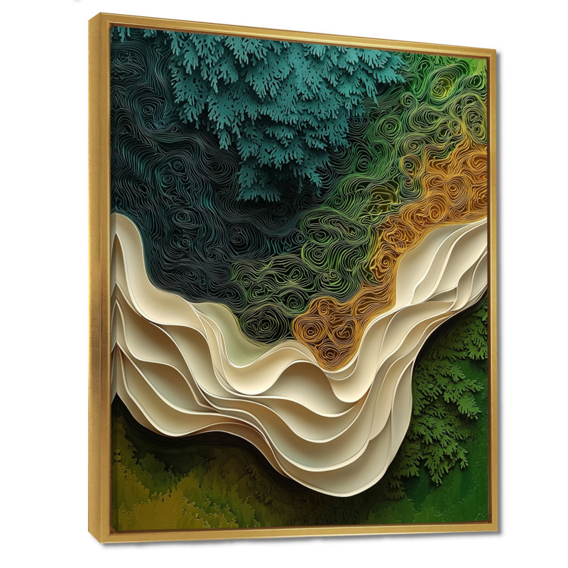 Obieze Biomorphism Earth Ephemeral Pathway IV - Lyrical Abstraction, art mural, H 20 po x l 12 po, Doré