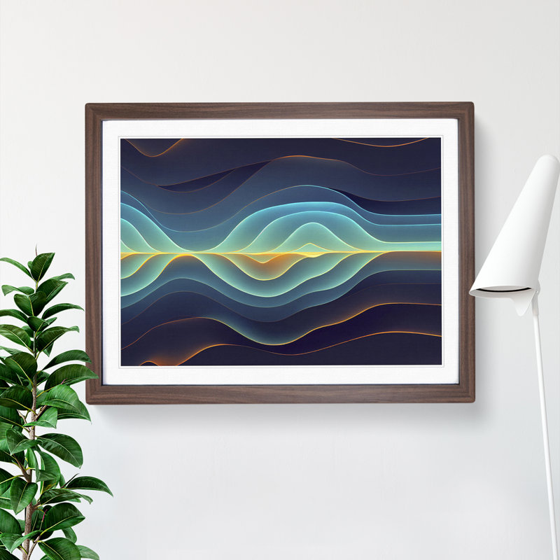 Prizewinning Modern Abstract Art - Single Picture Frame Print, 46cm H x 64cm W x 2cm D, Walnut Framed