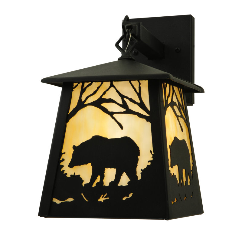 Bear at Dawn - Light Outdoor Wall Lantern