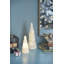 Glass Cone Tree With Light - Set of 3 - 3.5" x 3.5" x 8.3" - Cream