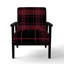 Fauteuil d'appoint rembourré à motif tartan vert et orange Fetullah-384490246-384490243