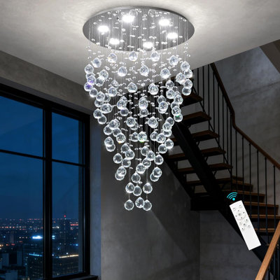 Crystal Raindrop Round Chandelier