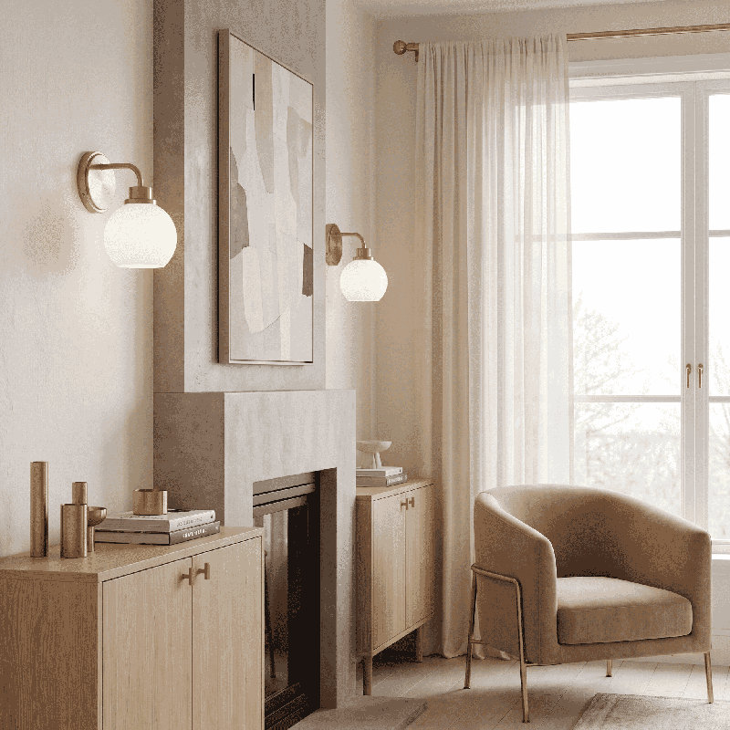Maverick 1-Light Wall Sconce in Brass, Brass
