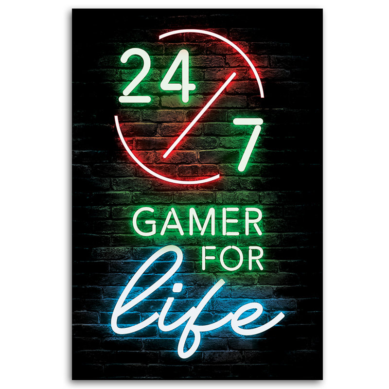 The Inscription Gamer For Life - No Frame Print on Canvas
