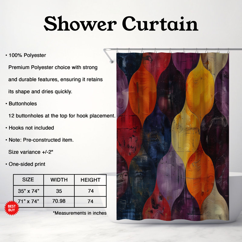 Affiche usée - Rideau de douche Premium, H 74 po x l 71 po