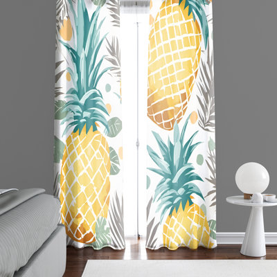 Paire de rideaux semi-transparents en polyester Arenda