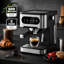 GEEPAS Espresso & Cappuccino Coffee Machine with Milk Frother, 20 Bar Pressure | 1.5L Water Tank Capacity, Stainless Steel Housing | 1100W, Silver, Ideal for Barista Quality Beverages