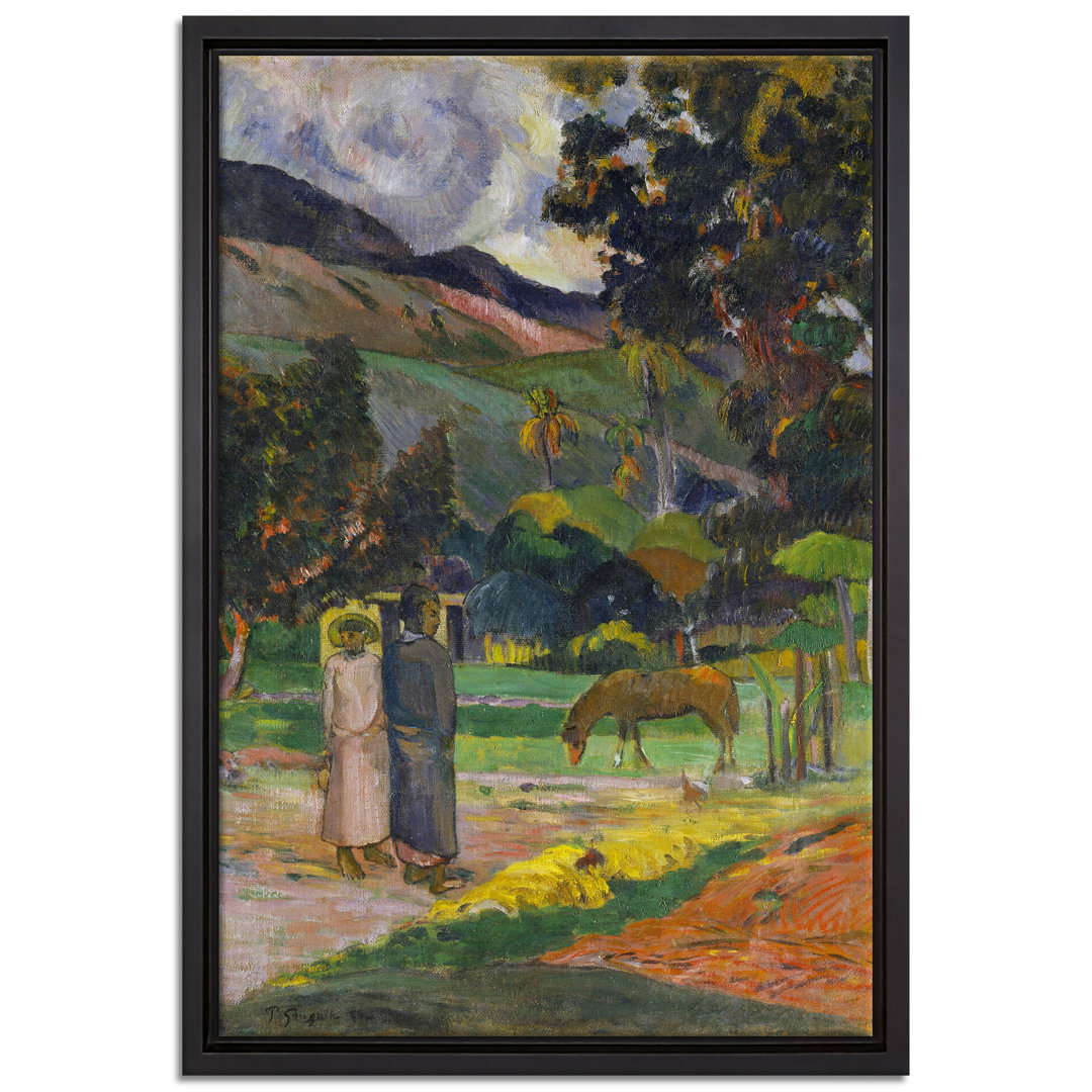 Gerahmtes Poster Tahitian Landscape von Paul Gauguin