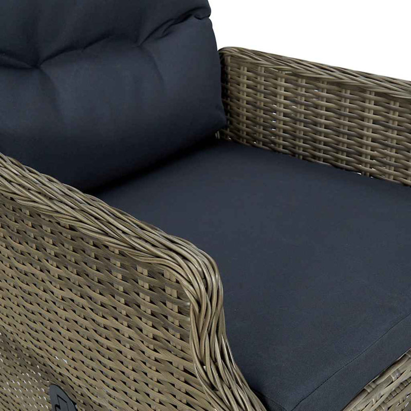 Brilliance Recliner Patio Chair with Cushions, Brown, Gray