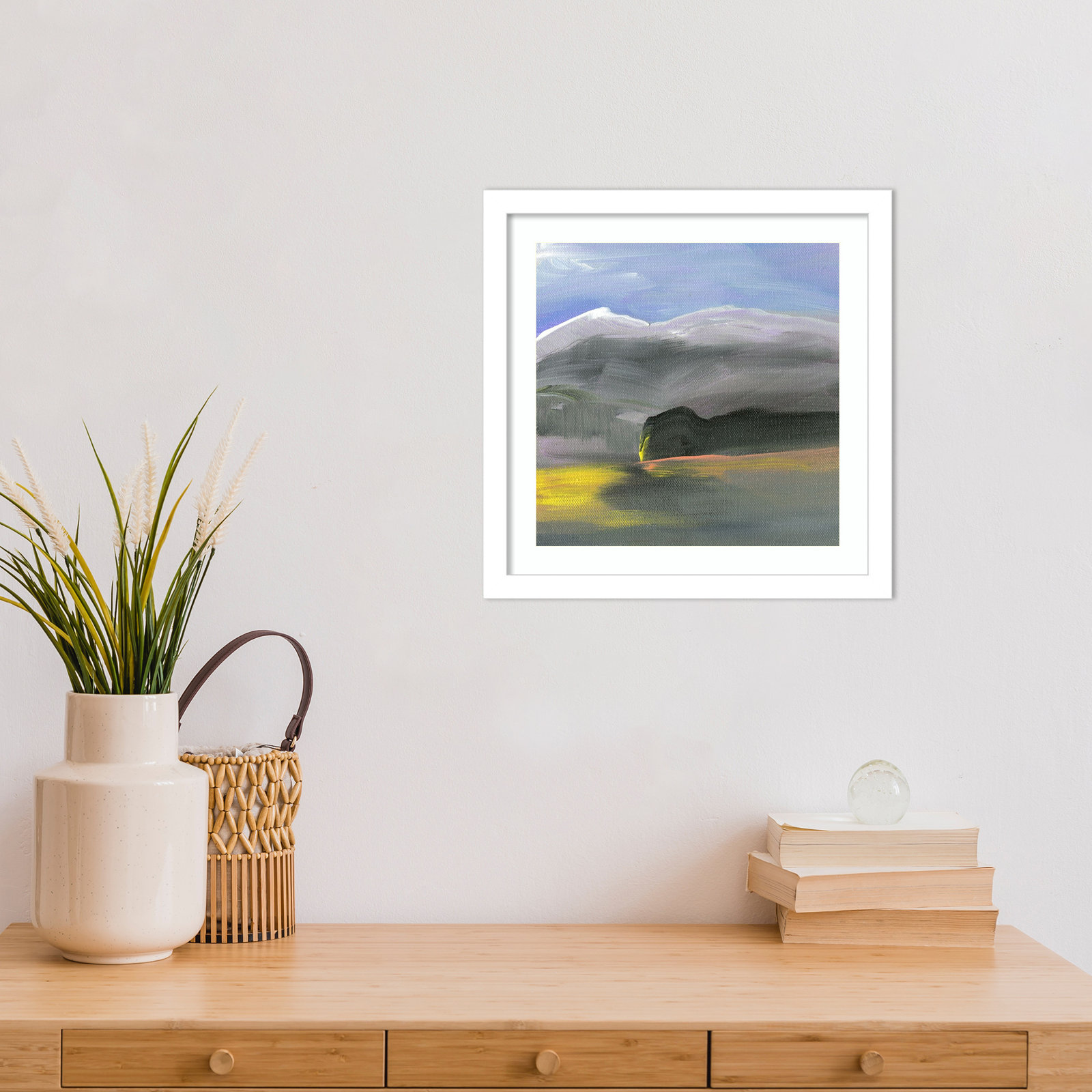 Before A Shift by Karen Suderman Wood Framed Wall Art Print, 13" H x 13" W, White