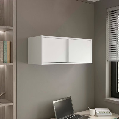 Wall Cabinet 13" H, 2 Sliding Doors, 1 Shelf