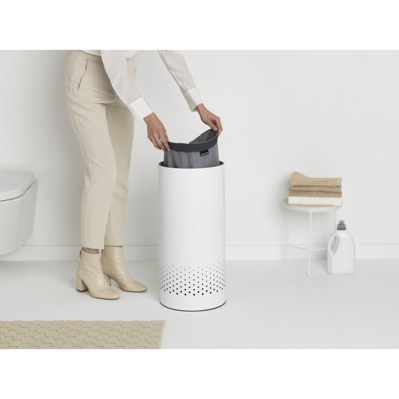 Brabantia Laundry Hamper, 9.2 Gallon (35L), White