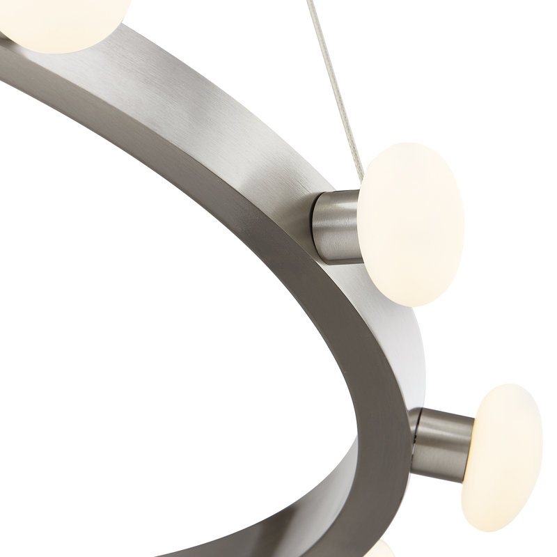 Rezz 12 - Light LED Chandelier, Brushed Nickel