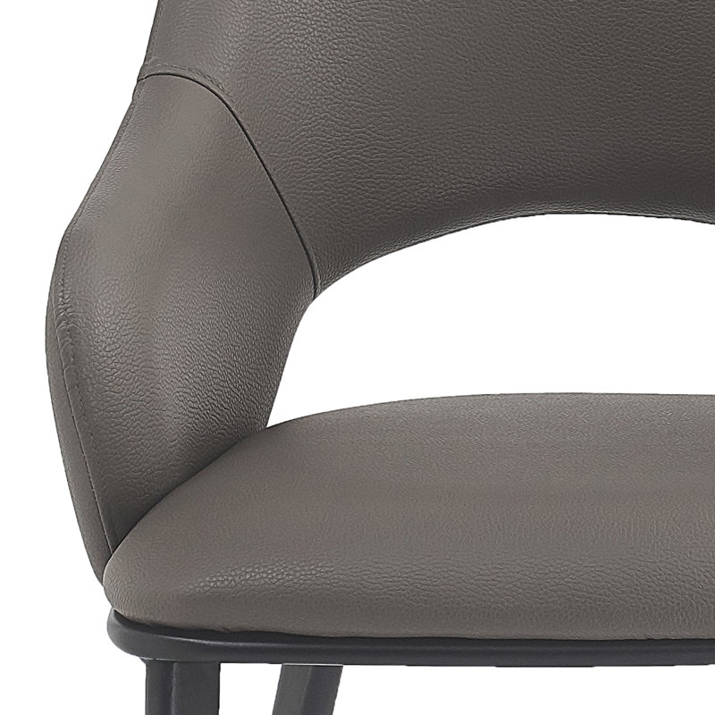 Chaise de salle à manger moderne en similicuir et métal, ensemble de 4, Modern Stone Faux Leather/Metal Dining Chair, 4pk