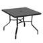 Table de salle à manger carrée extérieure en métal avec trou pour parasol de 4,1 cm (1,61 po), revêtement en poudre