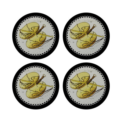 Zodiac Libra Vegan Leather Round Pebble Placemat