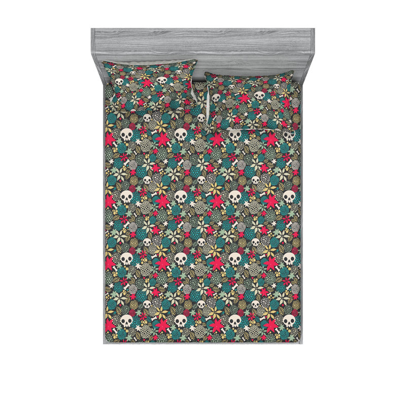 Drap-housse et taie décorative Ambesonne, Ensemble de draps pour lit double avec 2 taies d'o
