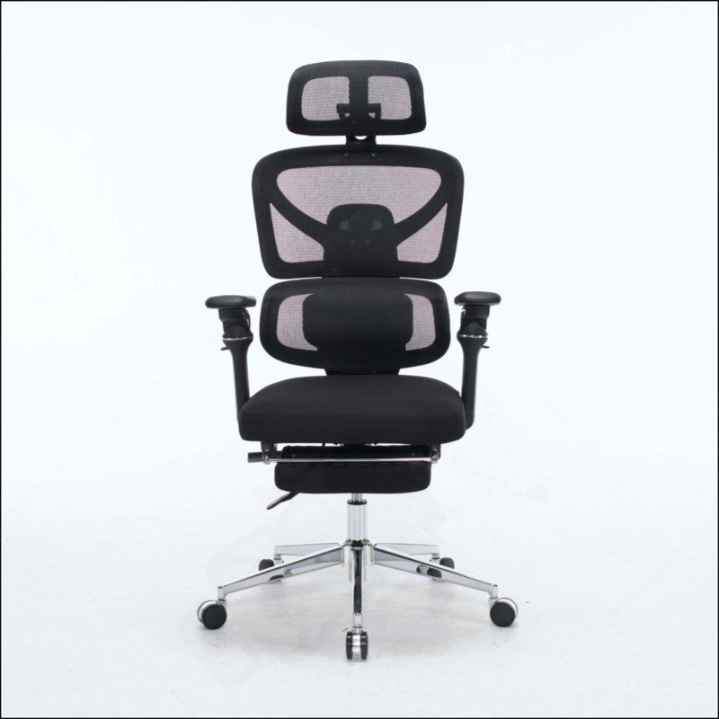 Fauteuil de bureau ergonomique avec support lombaire à massage, appui-tête 4D et accoudoirs 5D, dossier réglable haut et profondeur d'assise