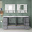 Meuble-lavabo autoportant de 72 po de style shaker gris avec lavabo en résine, portes et tiroirs à fermeture en douceur, fabrication en bois aggloméré massif-1510989889