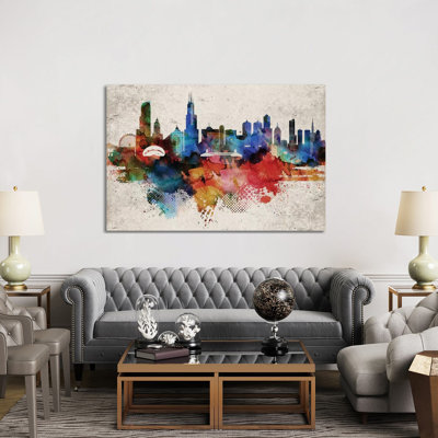 Chicago - reproduction d'art graphique sur toile tendue
