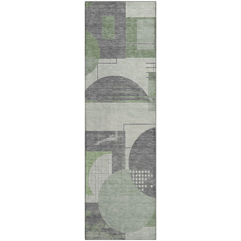 Premium Machine Washable Mehara AMF1695 Geometric Rug, Runner 2'3" x 7'6"