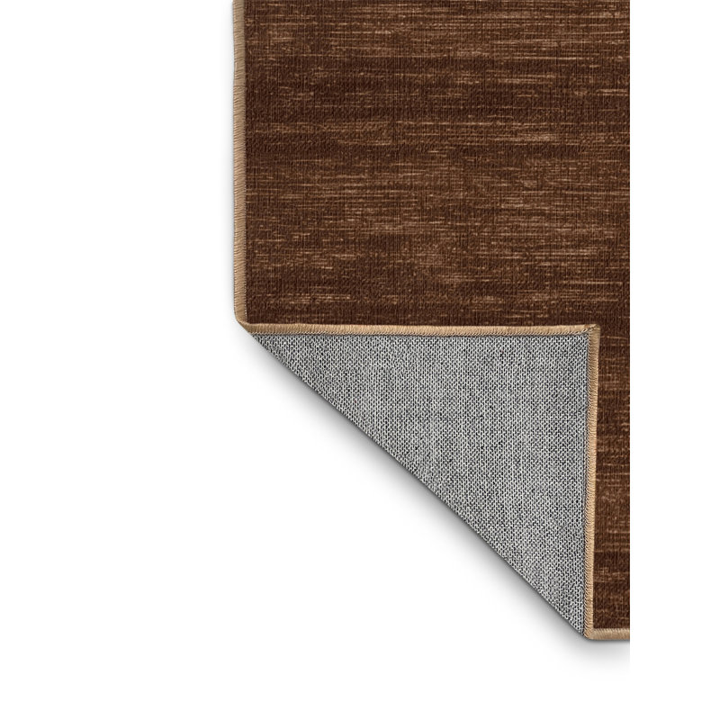 Machine Washable Solid Brown Area Rug