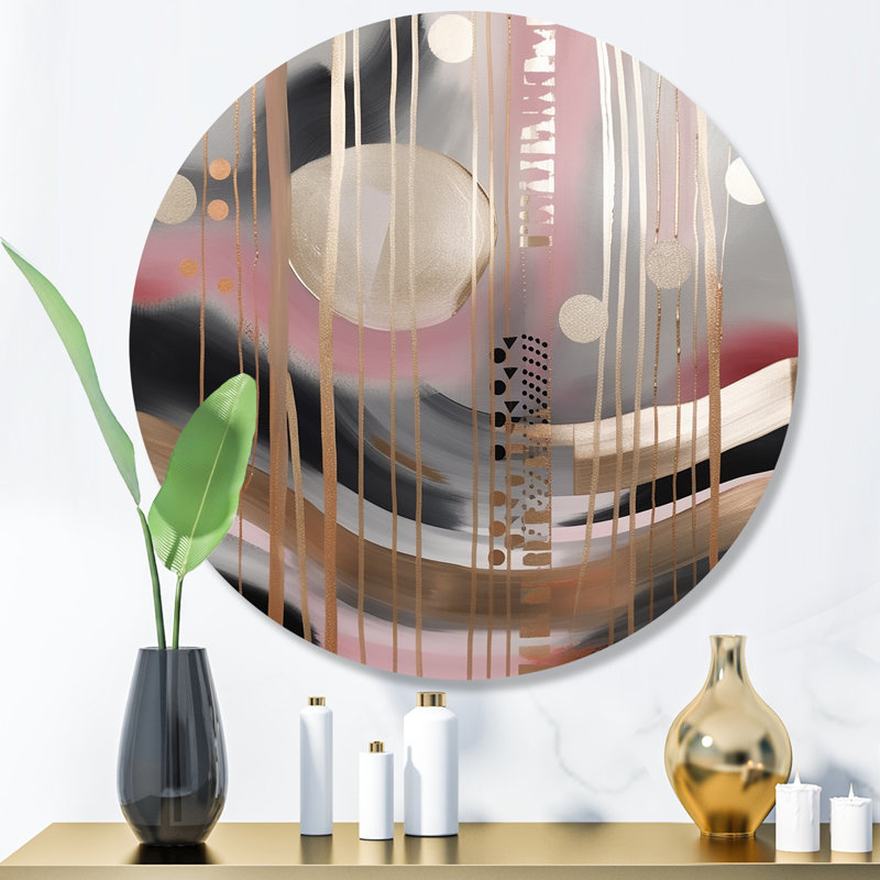 Cercle rose et or rose Chaos I, H 29 po x l 29 po x P 1 po