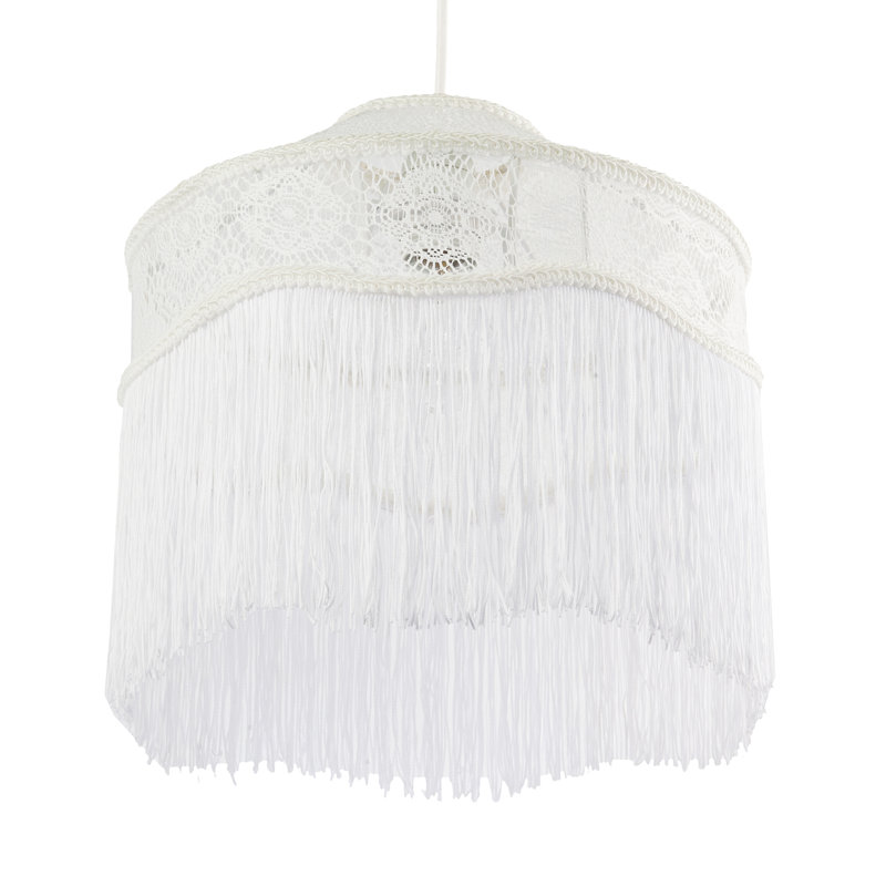 25cm H Lace Novelty Pendant Shade ( Screw On ) in White