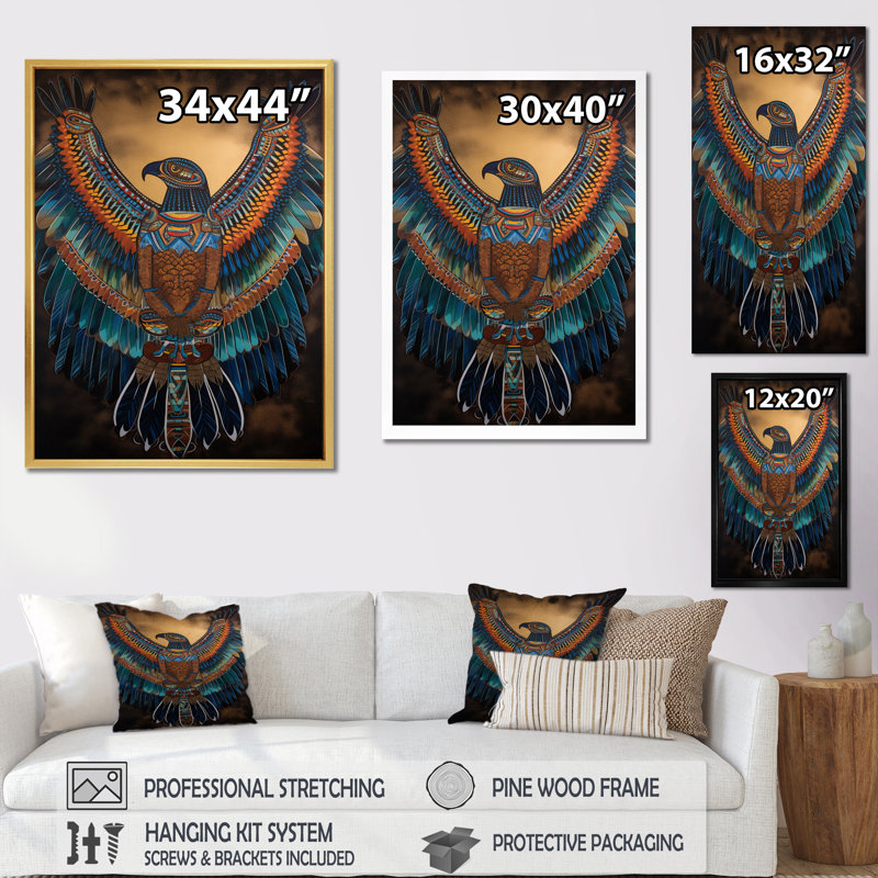 Aigle majestueux I - animaux, art mural, salon, H 32 po x l 16 po x P 1 po, Cadre photo noir