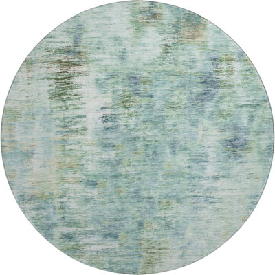 Premium Machine Washable Prisco Teal Rug